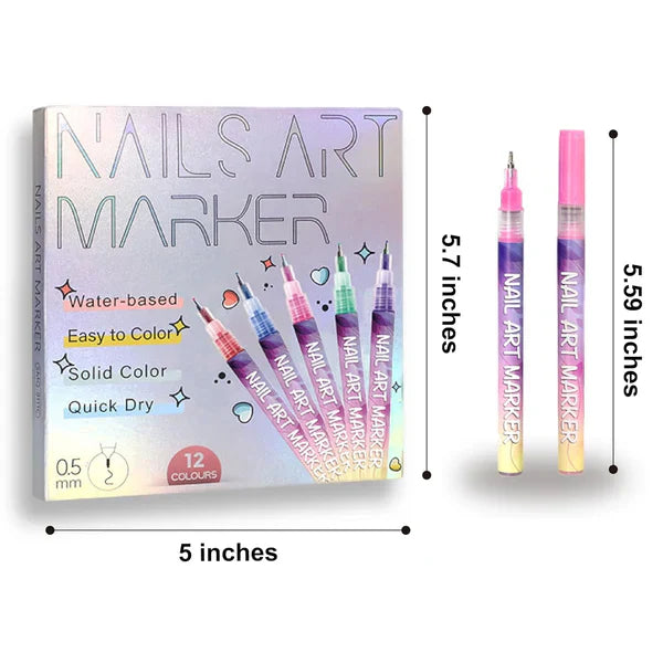 12-Color 3D Nail Art Pens – Salon-Perfect Nails at Home