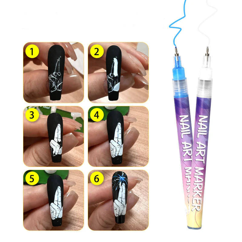 12-Color 3D Nail Art Pens – Salon-Perfect Nails at Home