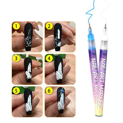 12-Color 3D Nail Art Pens – Salon-Perfect Nails at Home