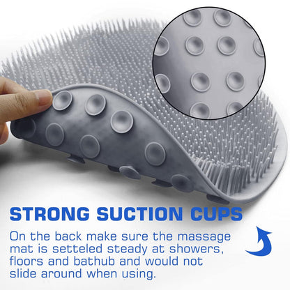 No-Bend Foot & Back Shower Cleaner, Anti-Slip Mat