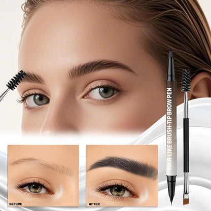 2-in-1 3D Hair-Stroke Brow Pen + Square Brush 🔥Natural “Microblading” Brows in Seconds — Even for Beginners