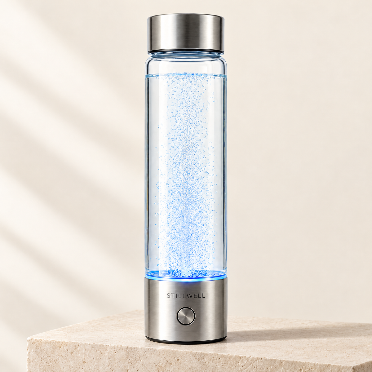 Stillwell 3-Minute Bottle on a limestone block