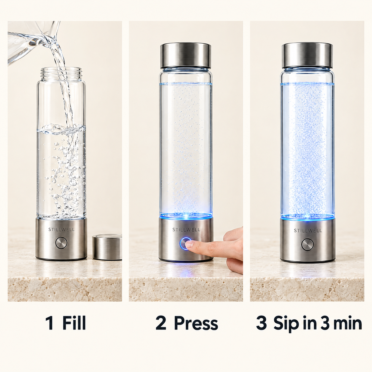 Fill, press, sip in 3 minutes