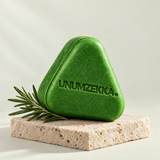 UNUMZEKKA Scalp Revival Bar, green rounded-triangle shampoo bar (product visualization)